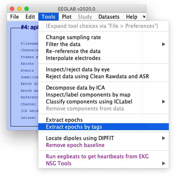 Extract epoch selection